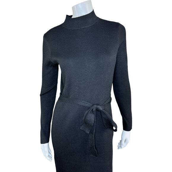 BEAUTIFUL by Lawrence Zarian Mock Neck Sweater Dress Black XS Petite - Picture 6 of 11